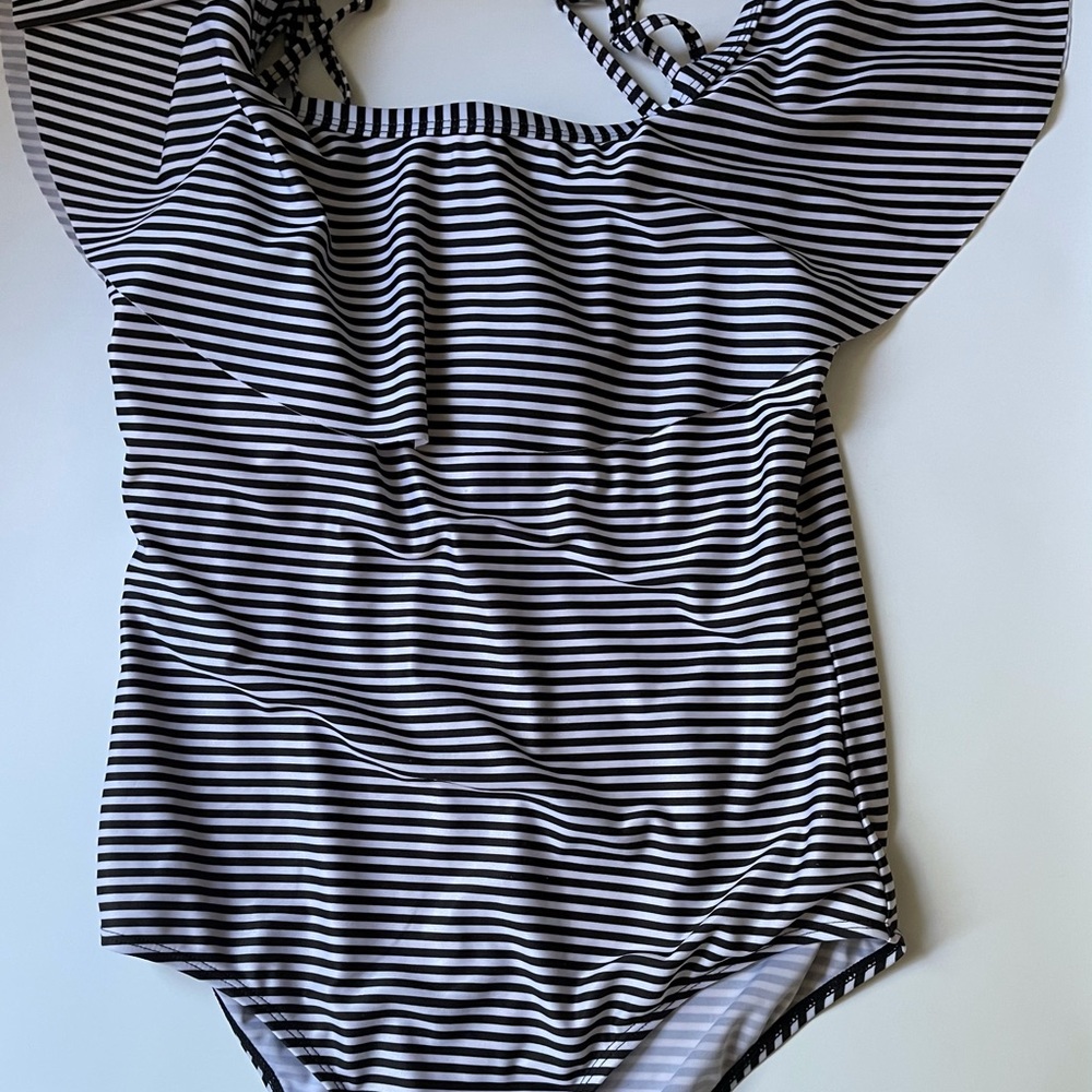 Striped swim suit